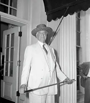 Bernard Baruch Holding a Cane