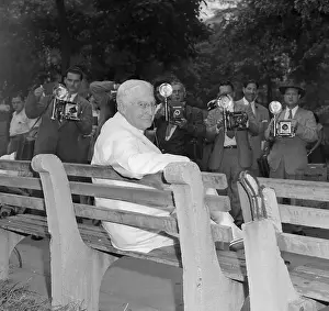 Bernard Baruch Sitting on Park Bench