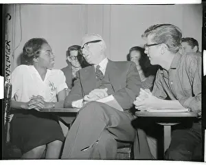 Bernard Baruch Talking with Students
