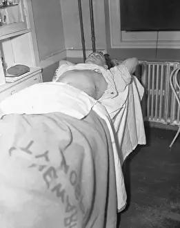 Hospital Bed Prints: Bernard Rosenkrantz Lying in Hospital Bed