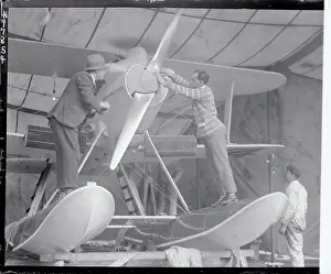 Bert Hinkler Fixing an Airplane