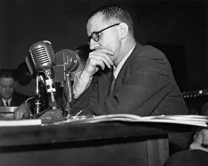 Huty32804 Prints: Bertolt Brecht Testifying At HUAC Hearing
