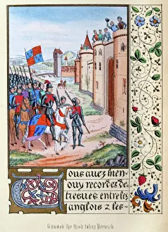 Berwick surrendering to to King Edward III of England after Battle of Halidon Hill, 1333