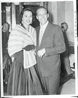 Bess Myerson Posing With Husband at Theater Event