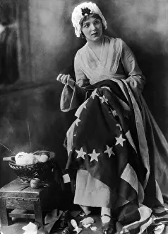 Betsy Ross & assistants w/ first flag