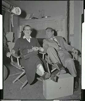 Bette Davis and Husband Relaxing on Lounge Chairs