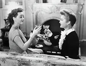 Champagne Prints: Bette Davis And Miriam Hopkins Toasting