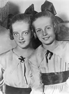 1920s Style Prints: Bette Davis Is Shown @ Age Of 12 W/Siste