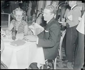 Broadway Prints: Bette Davis, Wearing Glasses At Restaurant