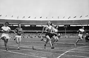 100 Meter Dash Prints: Betty Cuthbert Crossing the Finish Line