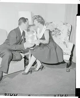 Intimacy Prints: Betty Garrett and Husband Talking on Couch