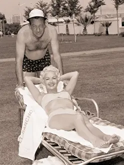Vacation Prints: Betty Grable and Harry James Pose Poolside