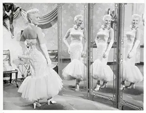 Betty Grable Posing in Mirrors
