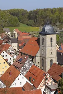 Half Timbered House Prints: Betzenstein with the parish church