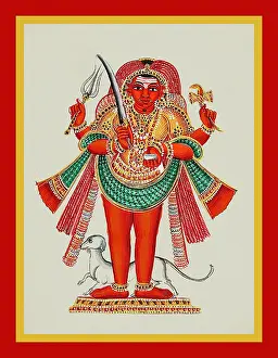 Album Prints: Bhairavastands in samabhanga on a low pedestal