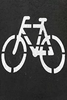 Images Dated 26th August 2014: Bicycle path, pictogram, Reykjavik, Iceland