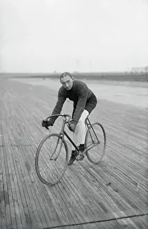 Bicycling Prints: Bicycle Racer on Outdoor Track