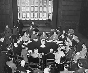 Conference Table Prints: Big Three Conference in Potsdam