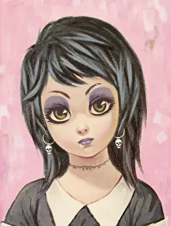Goth Prints: Big-eyed girl goes goth