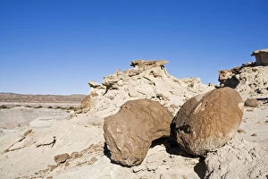 Andes Collection: Big round stones at National Park Parque Provincial Ischigualasto, Central Andes, Argentina
