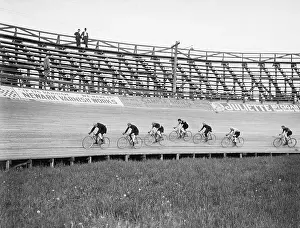 Racetrack Prints: Bikers Race on Track in Newark