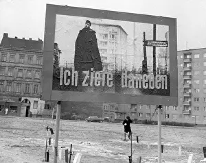 Refugees Prints: Billboard At Berlin Wall