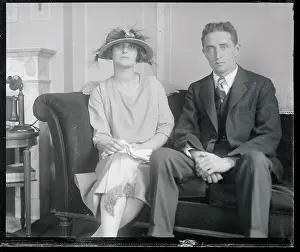 Billiard Champion Edgar T. Appleby and Wife Posing on Couch