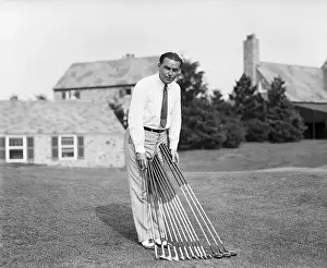 Billie Burke Posing with Set of Golf Clubs