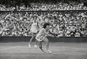 Billie Jean King and Betty Stove in Duo Tennis Action