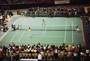 Huty31501 Prints: Billie Jean King And Bobby Riggs Compete In Battle Of The Sexes Match