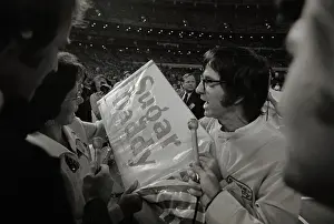 Billie Jean King and Bobby Riggs with Reporters Before Tennis Match