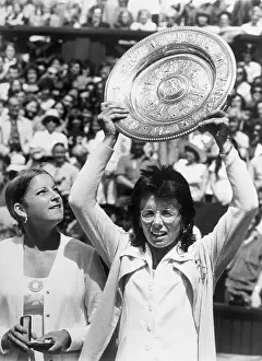 Wimbledon Prints: Billie Jean King Defeats Chris Evert