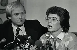 Billie Jean King in Serious and Distraught Pose