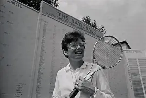 Billie Jean King Prints: Billie Jean King Holding Tennis Racket