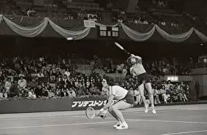 Martina Navratilova Prints: Billie Jean King and Martina Navaritlova in Tennis Action