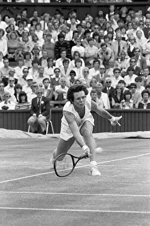 Wimbledon Prints: Billie Jean King Striking Ball