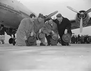Billy Graham and Other Clergy Kneeling in Prayer