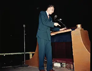 Billy Graham Exhorting at the Podium