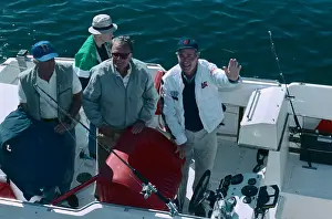 Billy Graham and George Bush Taking a Boat Ride