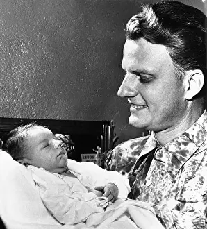Asheville Prints: Billy Graham Holding Baby Son