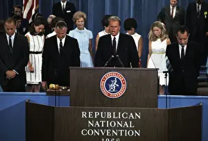 Agnew Prints: Billy Graham Praying at Republican National Convention