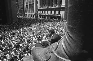 Billy Graham Preaching on Wall Street