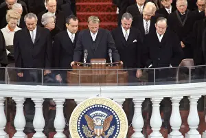 Agnew Prints: Billy Graham Reciting Prayer at Inauguration Ceremony