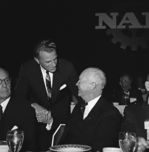Billy Graham Shaking Hands With Dwight D. Eisenhower