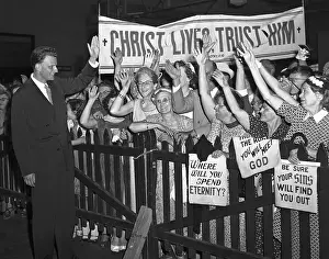 Billy Graham Being Welcomed by Christians