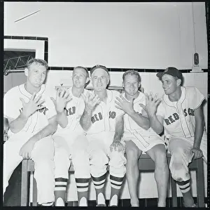 Billy Jurges and Teammates Holding Up Five Fingers Each