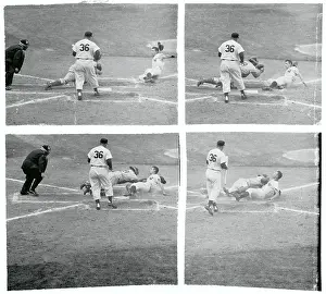 Sequence Prints: Billy Martin Sliding into Home Plate
