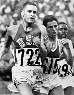 National Sports Team Prints: Billy Mills Running the 10, 000m Run