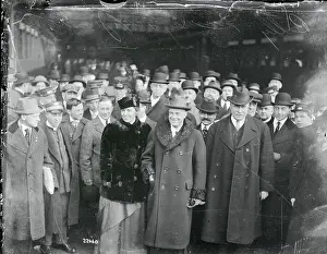 Billy Sunday Posing With His Wife and Followers