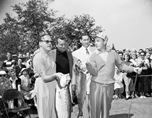 Salmon Prints: Bing Crosby, Jack Benny at Golf Tournament